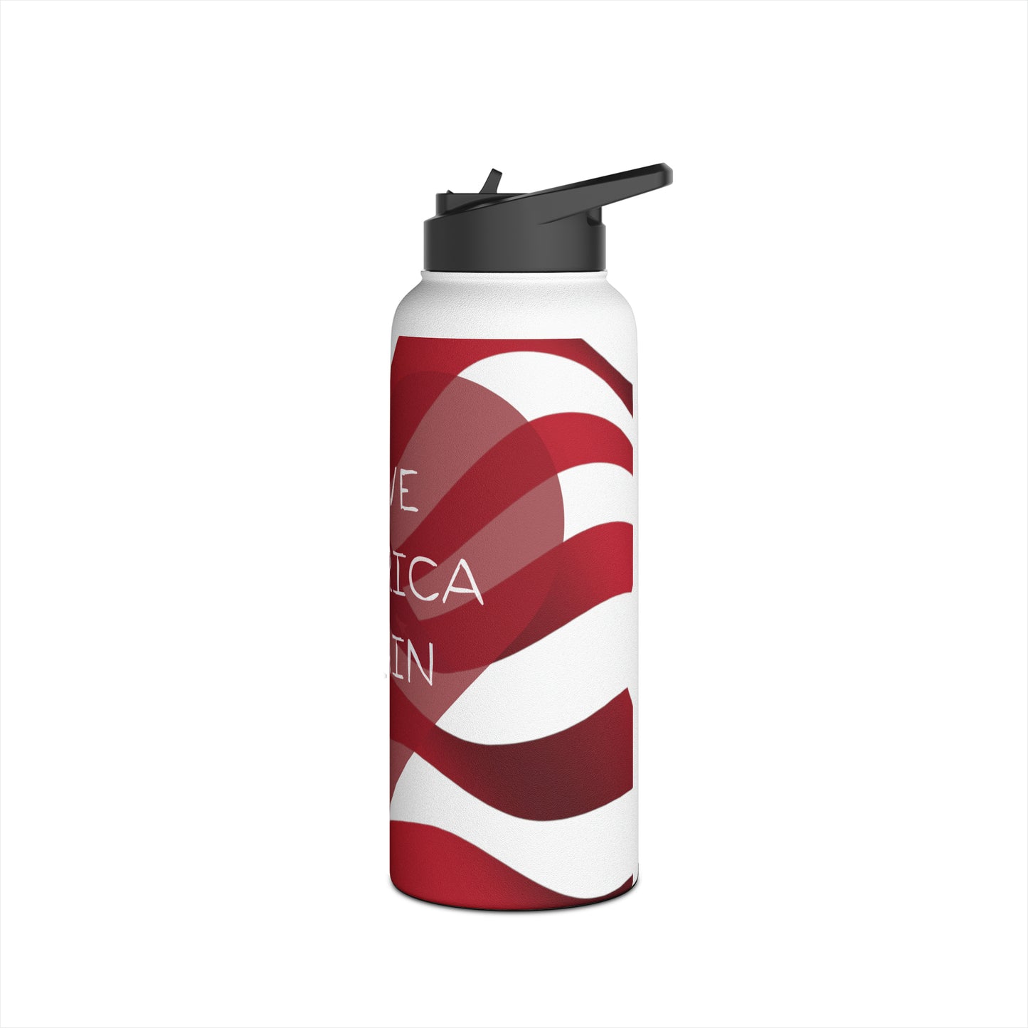 Love America Again Stainless Steel Water Bottle, Standard Lid, 18oz or 32oz