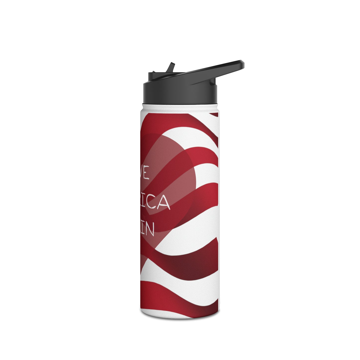 Love America Again Stainless Steel Water Bottle, Standard Lid, 18oz or 32oz