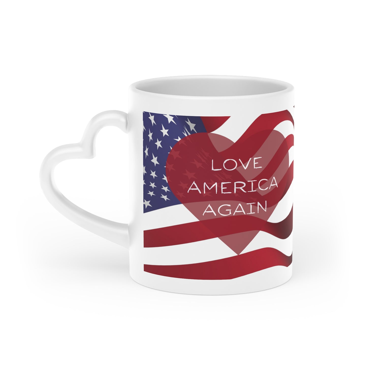 Love America Again Heart-Shaped Mug