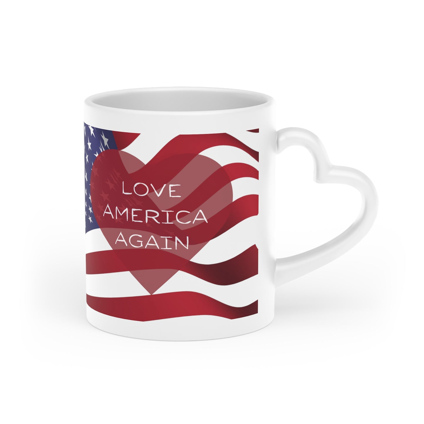 Love America Again Heart-Shaped Mug
