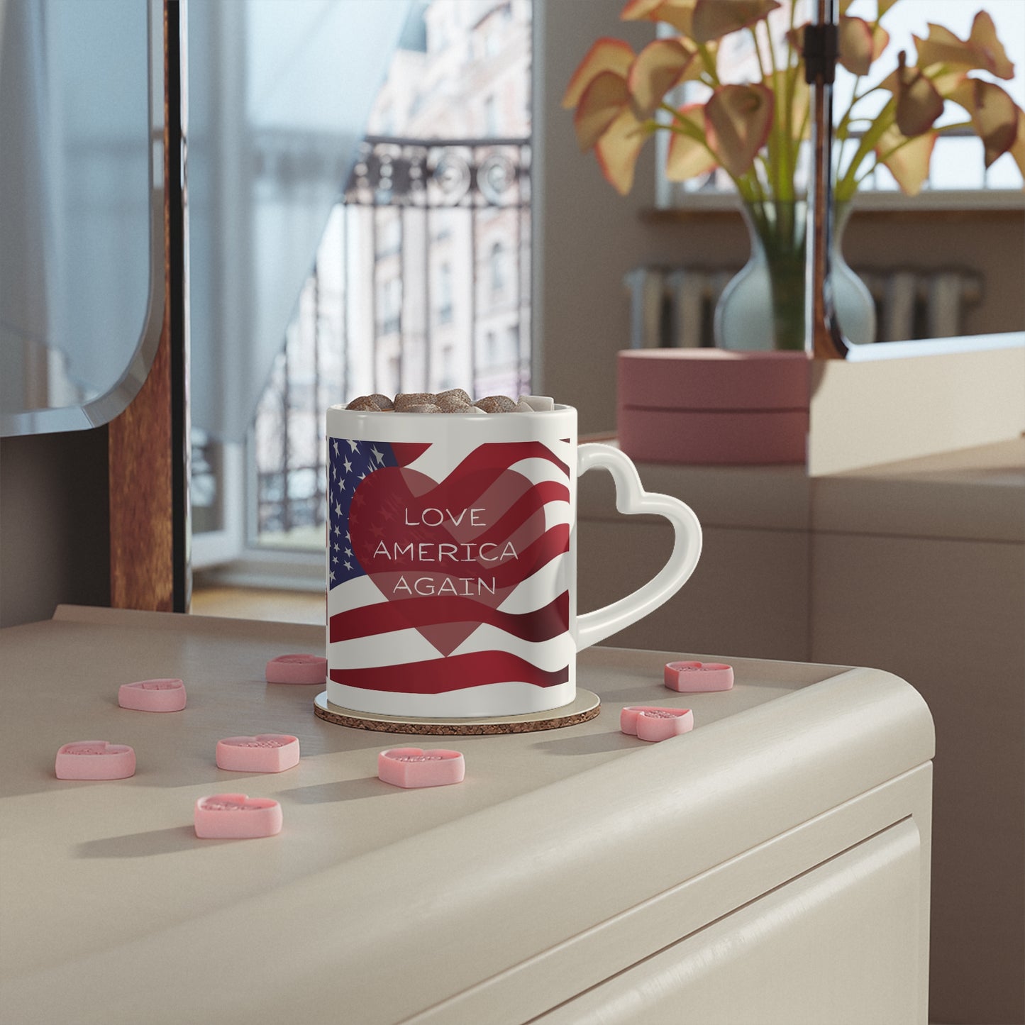 Love America Again Heart-Shaped Mug