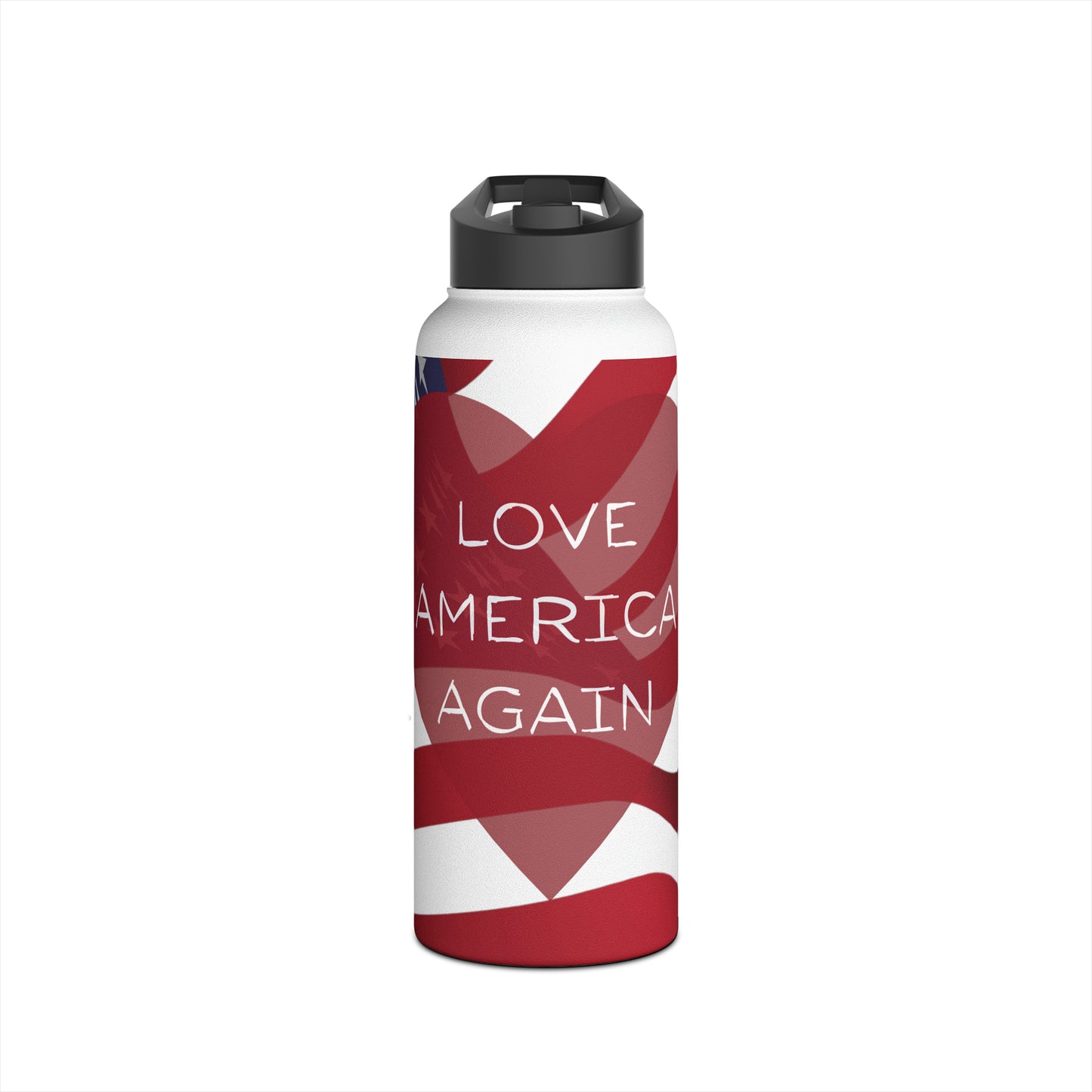 Love America Again Stainless Steel Water Bottle, Standard Lid, 18oz or 32oz